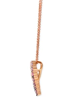 Le Vian Pink Sapphire Ombre (7/8 ct. t.w.), White Sapphire (1/20 ct. t.w.) & Nude Diamond (1/5 ct. t.w.) Heart 20" Pendant Necklace in 14k Rose Gold