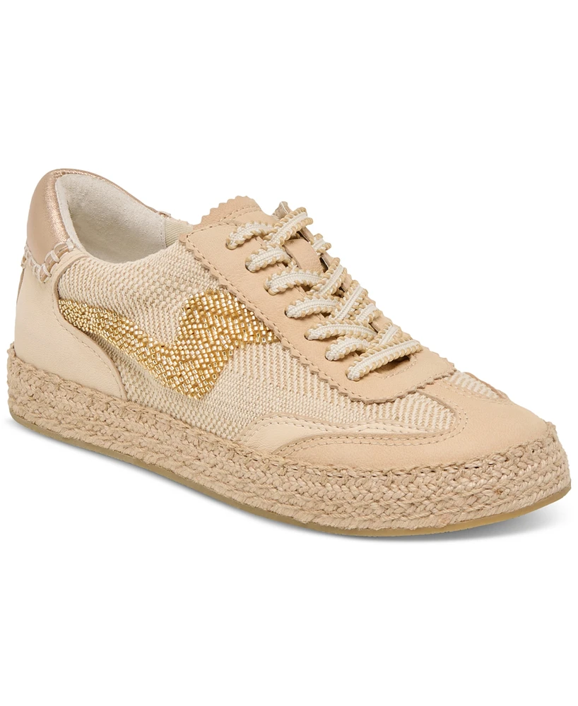 Dolce Vita Women's Notice Beaded Lace-Up Low-Profile Espadrille Sneakers
