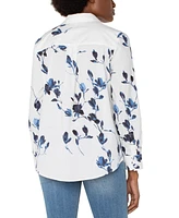 Liverpool Los Angeles Women's Long Sleeve Classic Fit Button Front Top