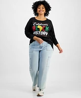 Hybrid Apparel Trendy Plus Cotton Celebrate Black History Graphic Top