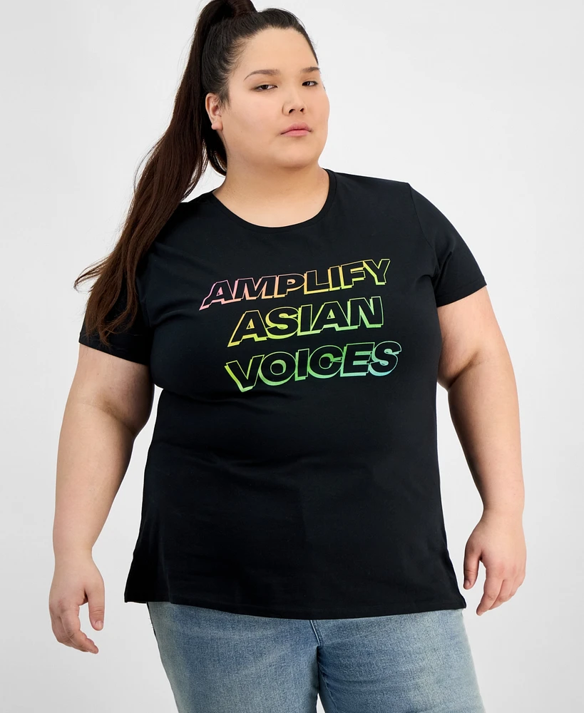 Hybrid Apparel Trendy Plus Aapi Amplify Voices Graphic Tee