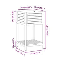 Garden Planter with Shelf 17.7"x17.7"x31.5" Solid Wood Acacia and Steel