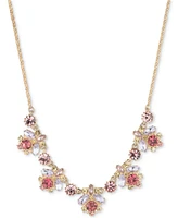 Marchesa Gold-Tone Crystal & Stone Statement Necklace, 16" + 3" extender