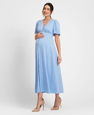 Seraphine Women's Maternity Button Through V-Neck Dress