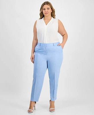 Tahari Asl Plus Classic Mid Rise Ankle Pants