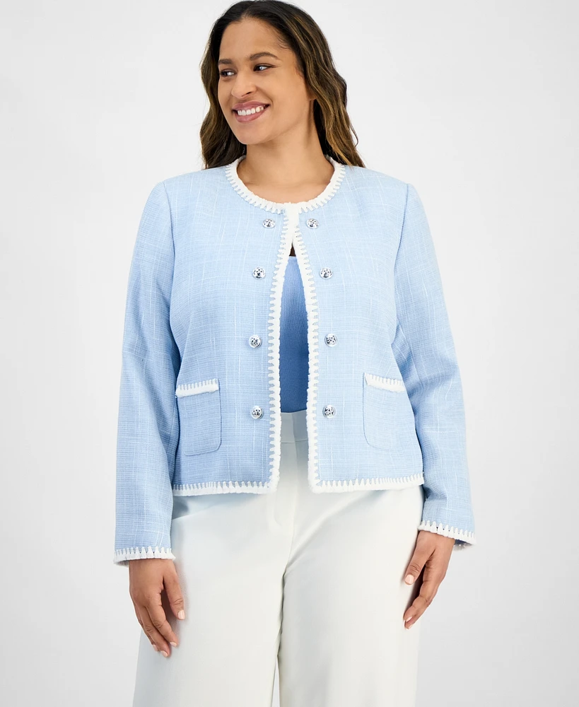 Tahari Asl Plus Boucle Blazer