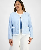 Tahari Asl Plus Boucle Blazer