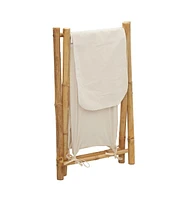 Laundry Basket Cream White 17.7"x21.7"x25" Bamboo