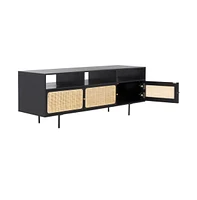 Karol 3 Door Cane Media Stand