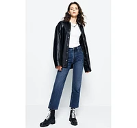 Manhattan High Rise Straight Ankle Jeans