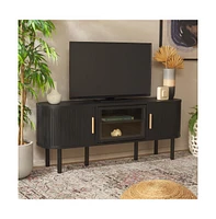 Tealla 2 Tambour & 1 Glass Lift Door Media Stand