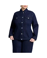 Eloquii Women's Plus Hourglass Denim Jacket