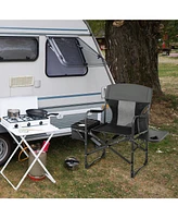 Folding Camping Directors Chair with Cooler Bag and Side Table