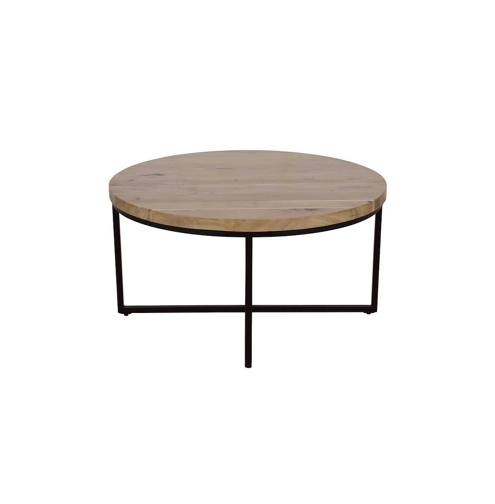 Ames Solid Wood Modern 36" Round Coffee Table