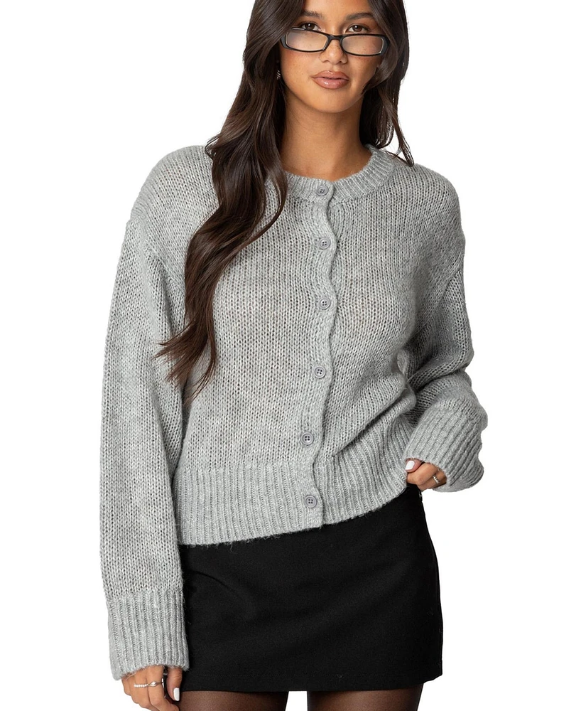 Edikted Women's Freida Fuzzy Knit Cardigan