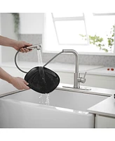 2 Sprayer Single Hole Single-Handle Pull Out Kitchen Faucet 360°Swivel Spout