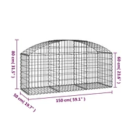 Arched Gabion Basket 59.1"x19.7"x23.6"/31.5" Galvanized Iron