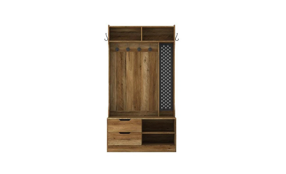 Hall Tree – Entryway Storage with Hooks and Bench for Coats, Shoes, and Accessories