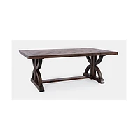 Fairview Transitional Herringbone Distressed Acacia Coffee Table