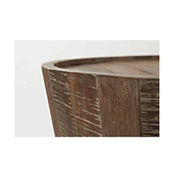 Conundrum Modern Distressed Solid Acacia End Table