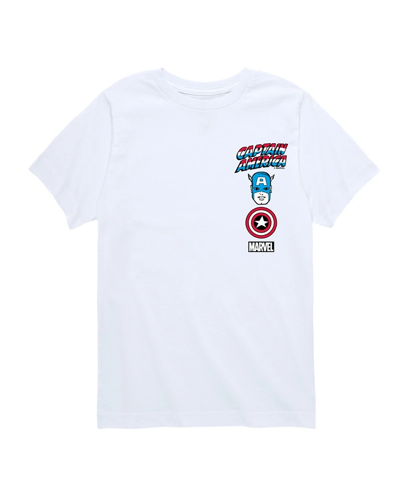 Hybrid Big Boys Captain America Logos Graphic T-Shirt