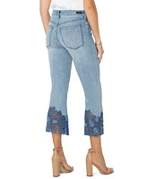 Liverpool Los Angeles Women's Hannah Crochet Hem Crop Jeans