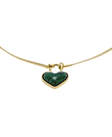 Fossil Modern Meadows Malachite Heart Chain Bracelet