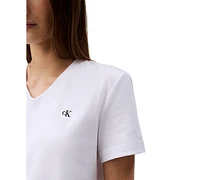 Calvin Klein Jeans Women's V-Neck Embroidered Logo T-Shirt