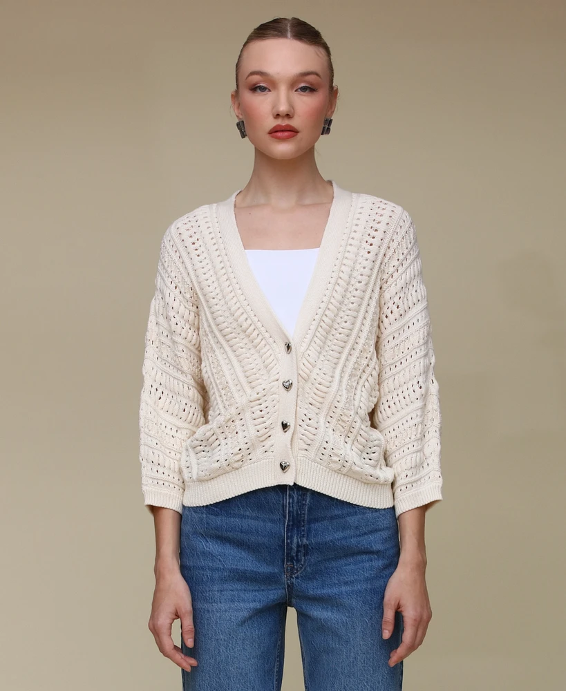 Avec Les Filles Women's Dolman V-Neck Cardigan