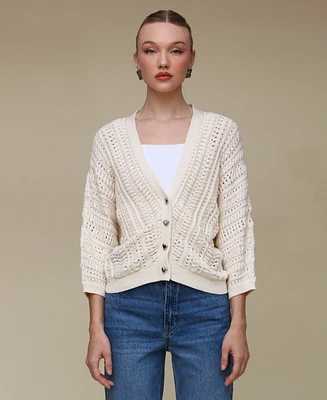 Avec Les Filles Women's Dolman V-Neck Cardigan