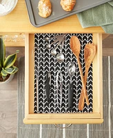 Design Imports Herringbone Print Fridge Liner 6 Pack Set, 24" x 12"