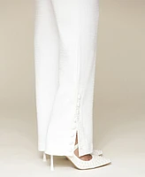 Avec Les Filles Women's Side-Button Full-Length Trousers