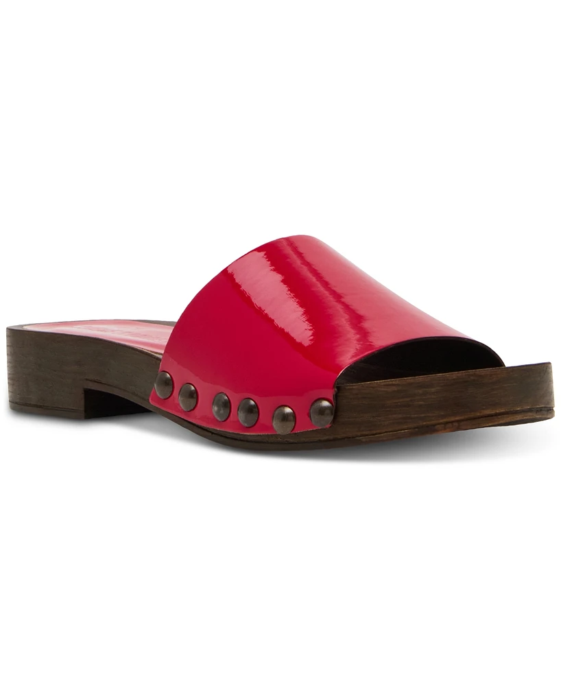 Steve Madden Women's Cento Wooden Flatform Slide Sandals