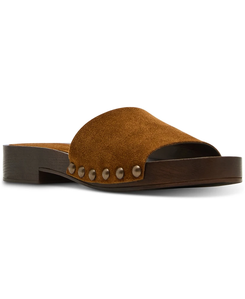 Steve Madden Women's Cento Wooden Flatform Slide Sandals