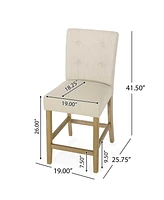 Modern Upholstered 26-Inch Counter Stools with Button Tufted Back, Set of 2-The Pop Home