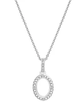 2-Pc. Set Diamond Oval Pendant Necklace & Matching Drop Earrings (1/6 ct. t.w.) in Sterling Silver, Exclusively at Macy's
