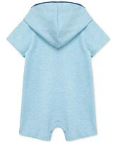 Little Me Baby Boys Breezy Cotton Hooded Romper