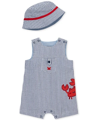 Little Me Baby Boys 2-Pc. Cotton Sunsuit & Bucket Hat Set