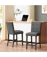 Modern Upholstered 26-Inch Counter Stools with Button Tufted Back, Set of 2-The Pop Home