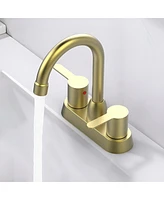 Elegant 2-Handles Brushed Gold Faucet for Stylish Bathroom or Kitchen