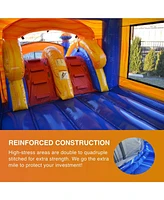 JumpOrange Melting Artic Commercial Grade Bounce House Water Slide Combo with Pool for Kids and Adults (with Blower), Basketball Hoop, Wet Dry Use, Ou