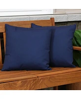 Indoor and Outdoor Decorative Throw Pillows Set of 2 with Zipper Closures Inserts - 17-Inch Square Patio Furniture Accents