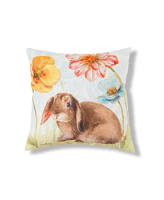 18" x 18" Floppy Ear Bunny Spring Easter Spring Themed Indoor/Outdoor Accent Throw Pillow