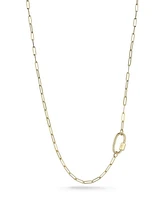 Rachel Zoe Fine Jewelry 14K Gold Paperclip Chain Necklace with Carabiner