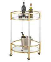 Convenience Concepts 22.25" Glass Royal Crest Acrylic Round Bar Cart