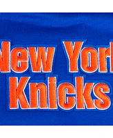 Pro Standard Women's Blue New York Knicks Area Code Cropped Pullover Sweatshirt