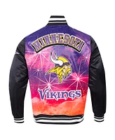 Pro Standard Men's Black Minnesota Vikings Sublimated Satin Full-Snap Jacket