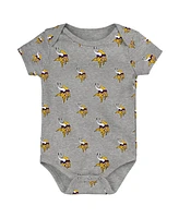 Outerstuff Baby Boys and Girls Minnesota Vikings Team Starter 3-Pack Bodysuit Set