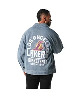 The Wild Collective Men's and Women's Blue Los Angeles Lakers Coaches Full-Zip Denim Jacket