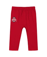 Outerstuff Baby Boys and Girls Scarlet Ohio State Buckeyes Double Up Long Sleeve Bodysuit Pant Set